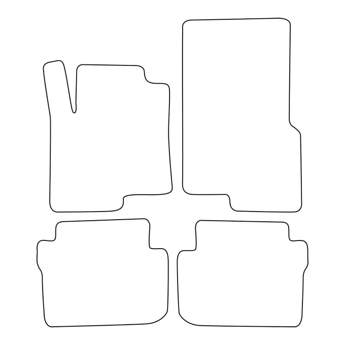 Set velours vloermatten geschikt voor Smart ForFour I 2004-2006 - zwarte afwerking