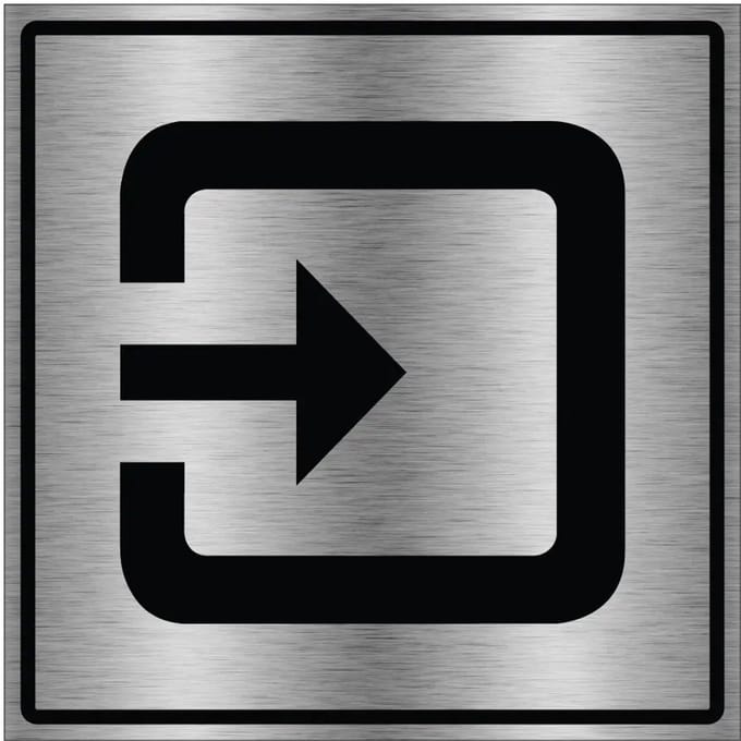 Ingang gebouw bord - gecoat brushed aluminium | 10 x 10 cm
