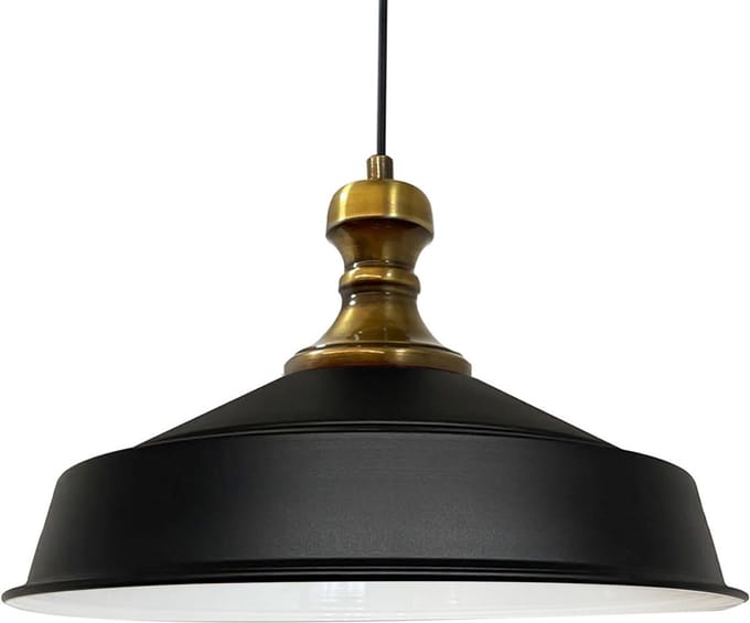 Bamyum Hanglamp Industrieel Metaal, Zwart Vintage Lamp