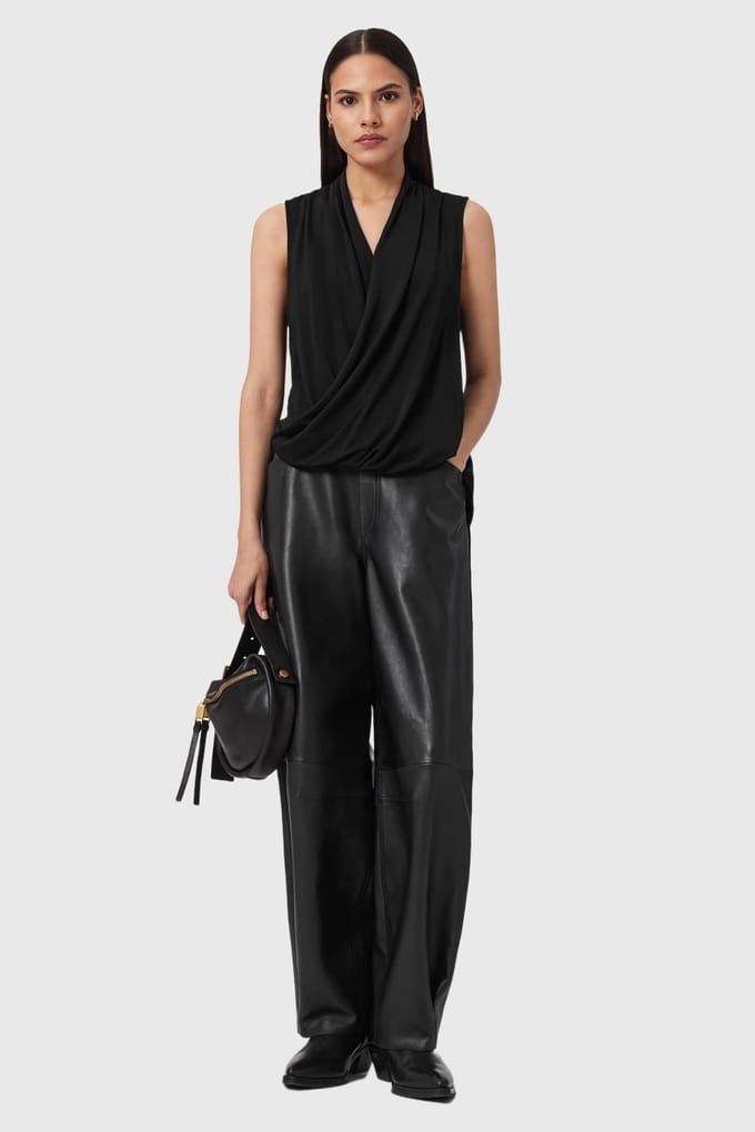 AllSaints Adaline Top Black Größe: 2 | Blusen Outlet | Damen | Schwarz