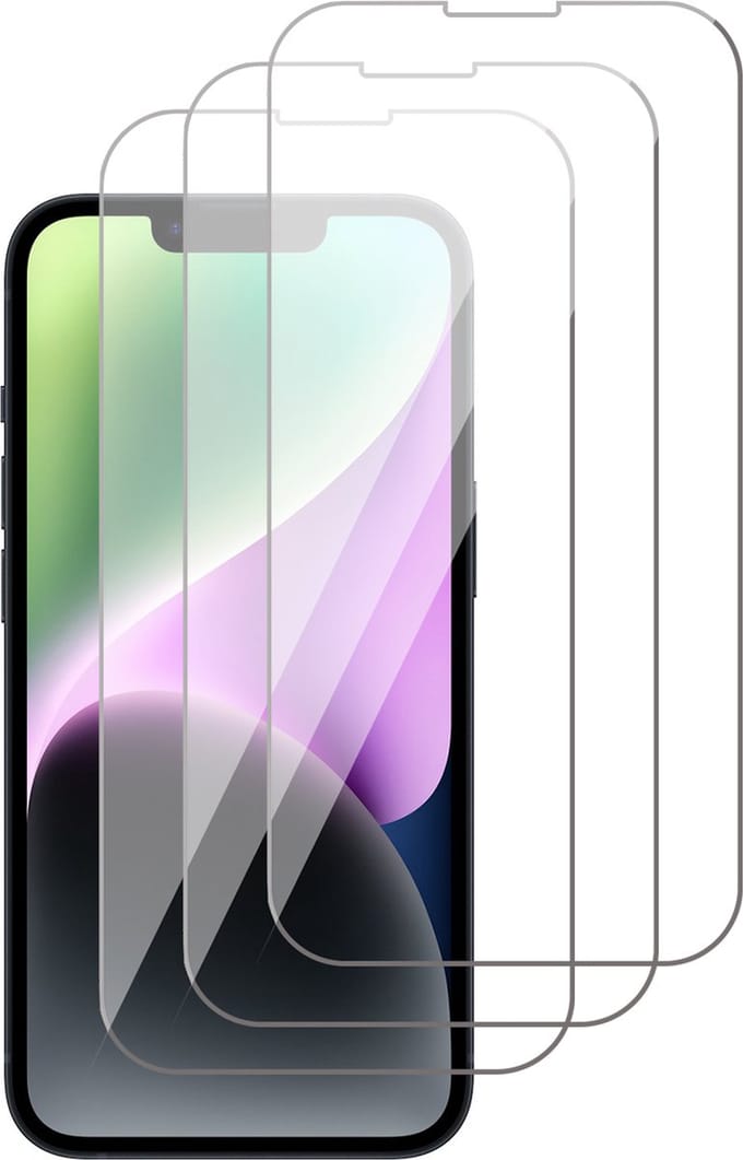 Screenprotector geschikt voor iPhone 14 Plus - Gehard Glas Beschermglas Tempered Glass Screen Protector - 3 Stuks