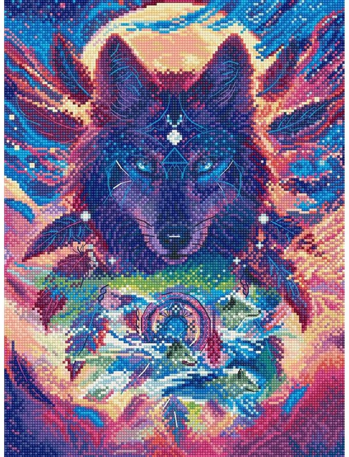Letistitch borduurpakket wolf magie L9976 telpatroon