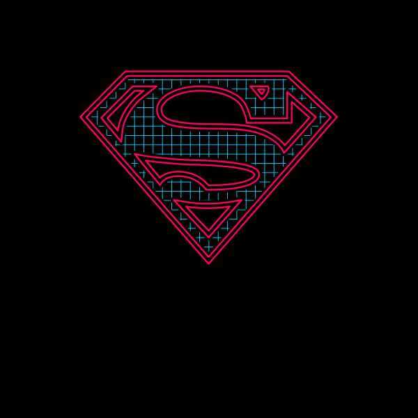 Justice League Superman Retro Grid Logo Sweatshirt - Black - XXL