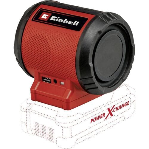 Einhell Accu Luidspreker TC-SR 18 Li BT Solo - Power X-Change - 18 V/Li-ion - Max. 85 dB - Bluetooth - AUX-/USB-aansluiting - Excl. accu en lader