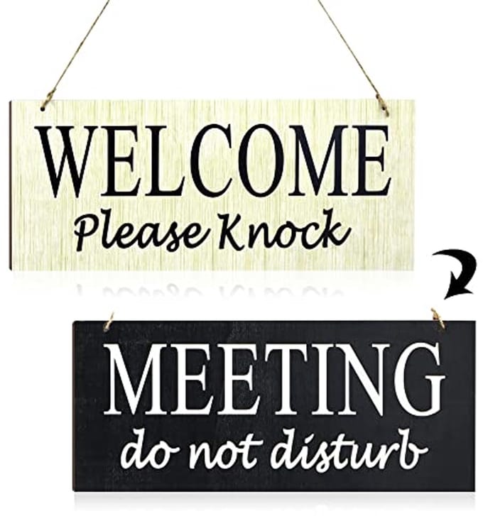 Houten Deurbord - Privacy Bord - Rust Creëren - Dubbelzijdig Ontwerp - 35 x 15 cm - Zwart Wit