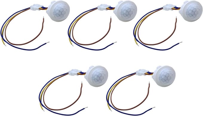 5 Stuks PIR Bewegingssensor voor LED Verlichting - 220V Bewegingsmelder met Infrarood Sensor