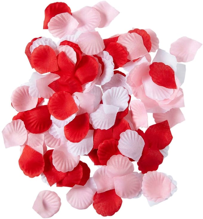 150 Streudeko rozenblaadjes rood-wit-roze