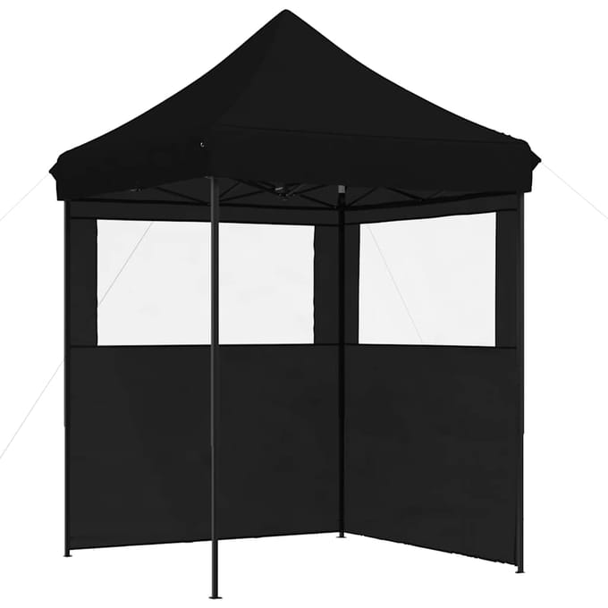 Opvouwbare Pop-Up Feesttent met 2 Zijpanelen Zwart
