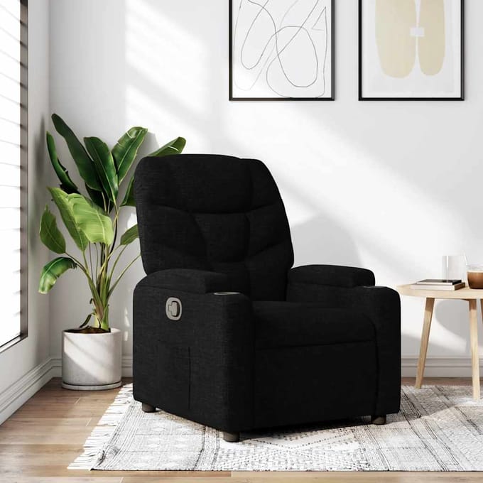 vidaXL - Fauteuil - verstelbaar - stof - zwart