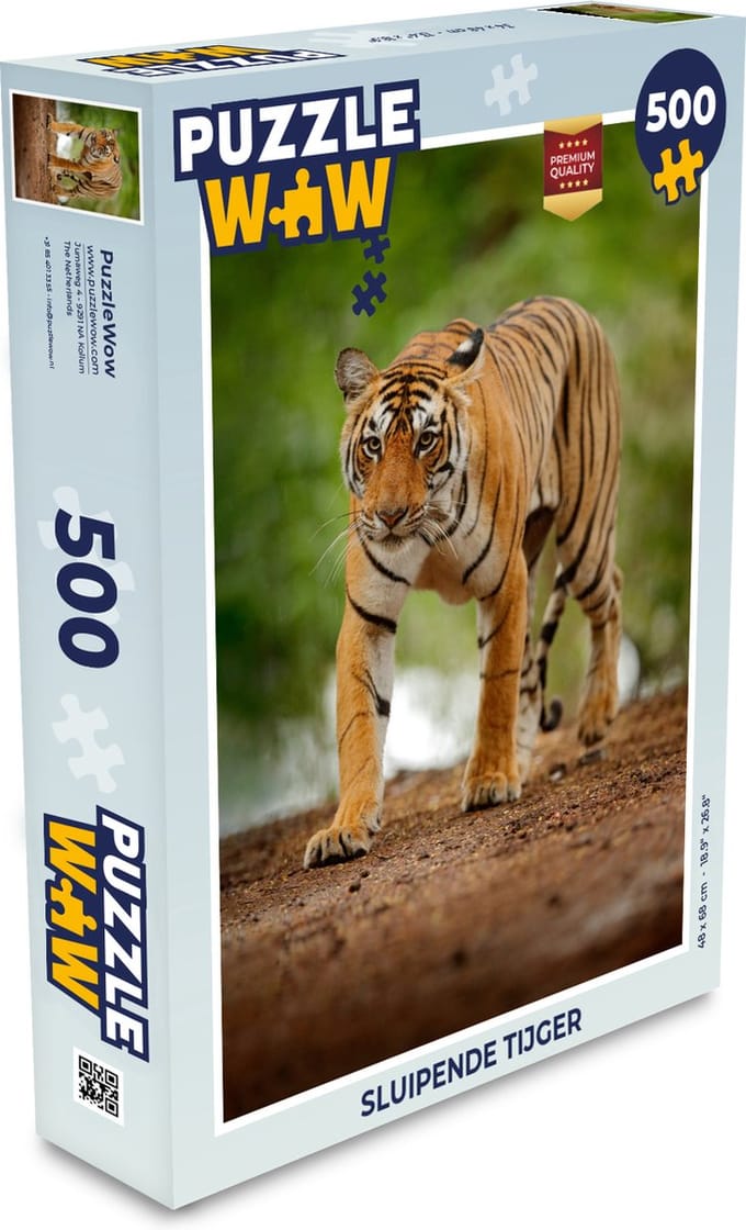 Puzzel Sluipende tijger - Legpuzzel - Puzzel 500 stukjes