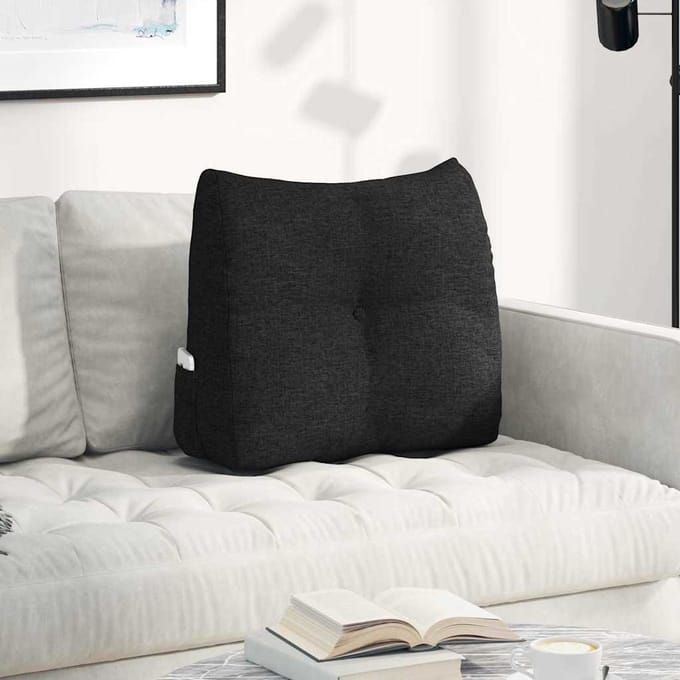 vidaXL - Rugkussen - Zwart - 60 - x - 24 - x - 50 - cm - Stof