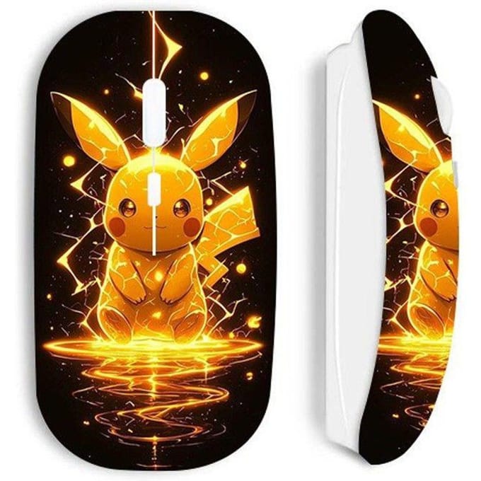 Souris - Pikachu - Eclair - Sans Fil - Blanc - Nano clé USB wifi