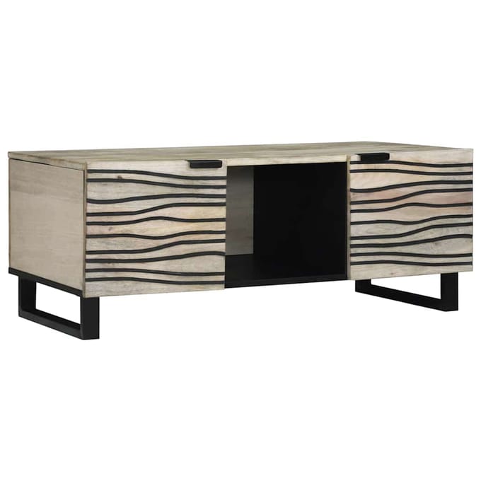vidaXL - Salontafel - Wit - 100 - x - 54 - x - 40 - cm - Bewerkt - hout