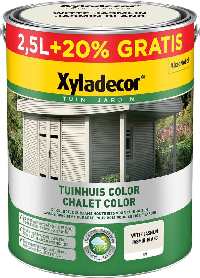 Xyladecor - Tuinhuis Color - Witte Jasmijn - 3 L