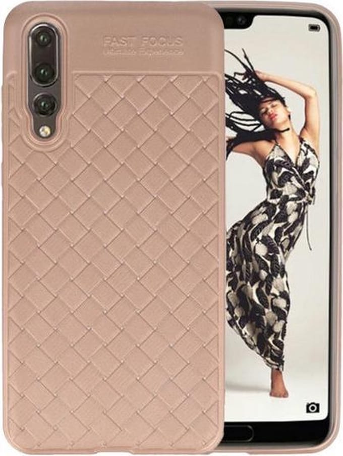 Goud Geweven TPU case hoesje voor Huawei P20 Pro