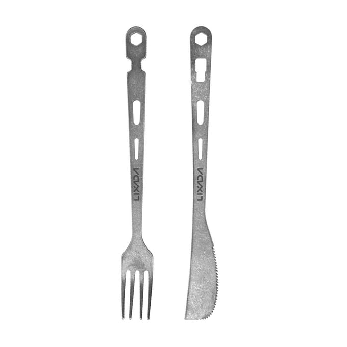 Camping Bestekset Puur Ti Multifunctionele Clip Afneembare Combinatie mes/vork Gezond zilver