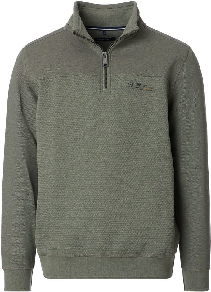 CASA MODA comfort fit sweat schipperstrui - olijfgroen