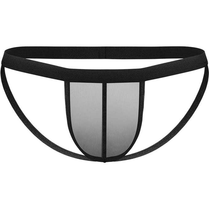 Transparante jockstrap slip - zwart