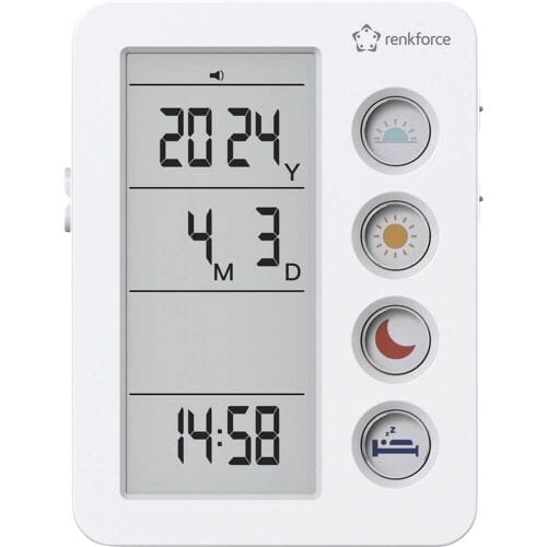 Renkforce RF-4883628 Wekker Wit Herinnering voor medicijnen