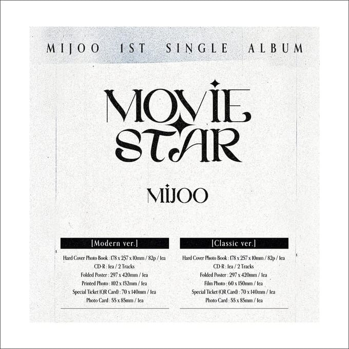 MIJOO 1e Single Album 'Movie Star' Classic ver white