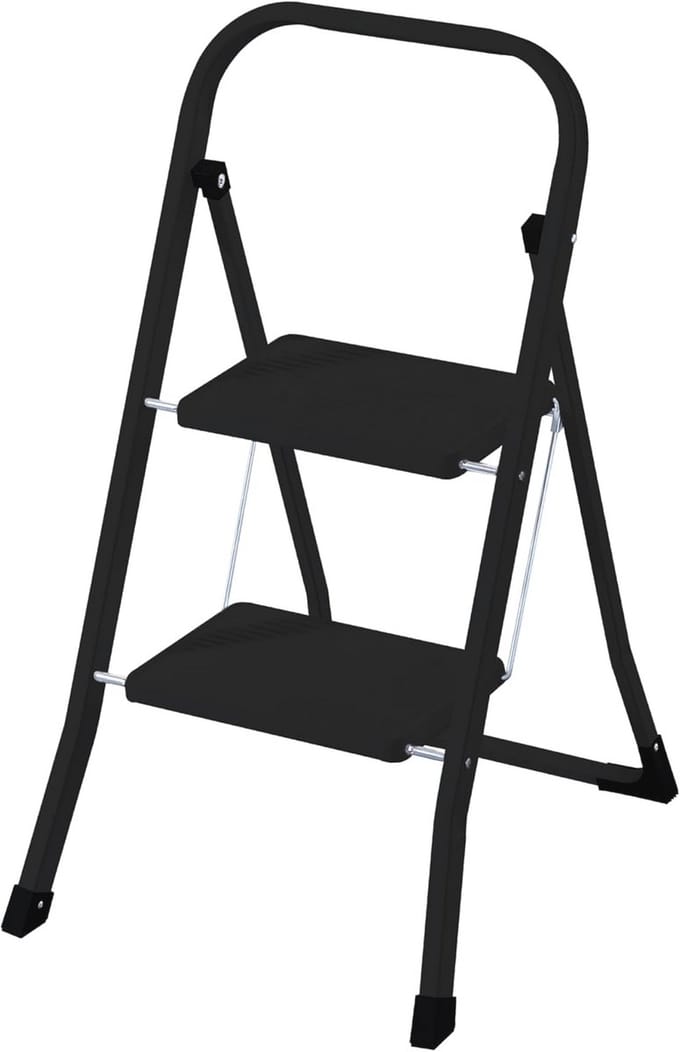Inklapbare Huishoudladder 2 Treden - Staal, Antislip, Tot 150 kg