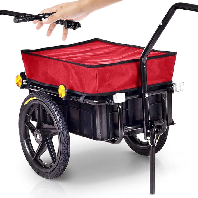Fietskar Bagage - Fietsaanhanger - Aanhangwagen Fiets -90L