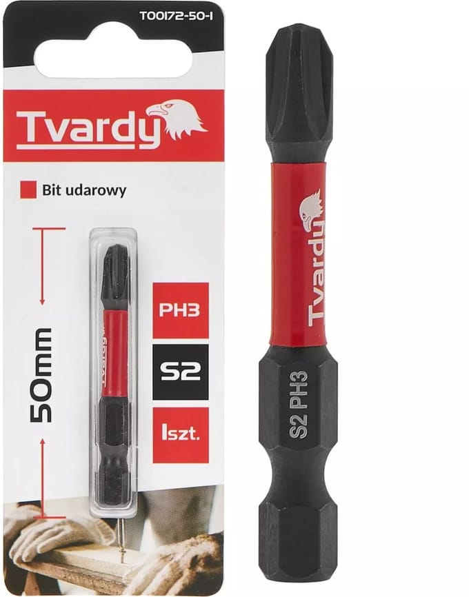 Tvardy Impact bit PH3 - 50mm - S2 staal - Magnetische punt - Versterkte constructie
