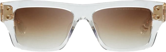Dita Rechthoek Unisex Kristal Helder Geelgoud Donkerbruin naar Helder Kleurverloop Grootmeester Zeven