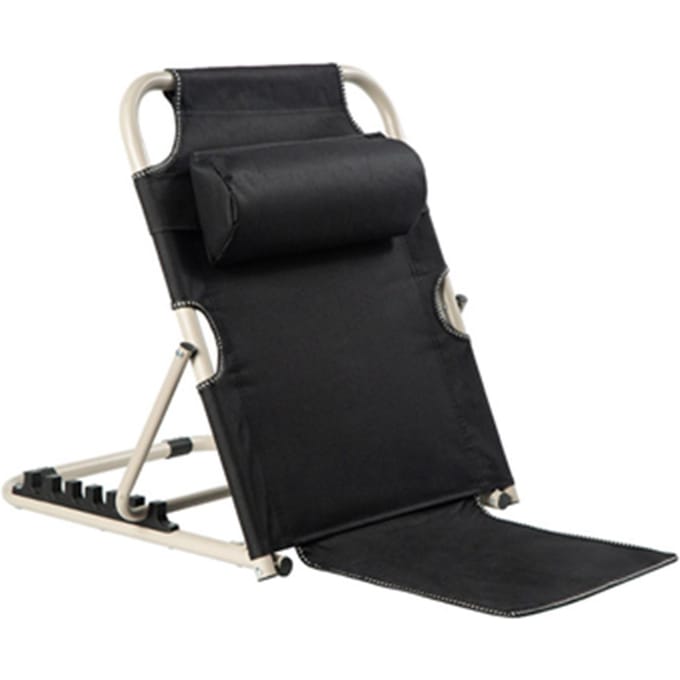 Bed Rugleuning Multihoek Verstelbaar Stabiele Ondersteuning Opvouwbaar Bed Stoel met Kussen voor Ouderen Handicap Zwart zwart