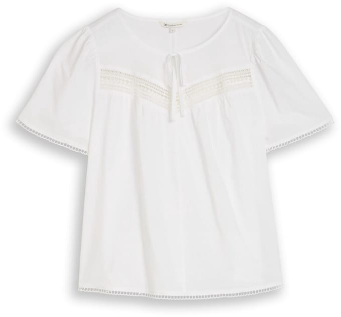 Tom Tailor Denim - Blouse met haakdetails - Maat XL - White