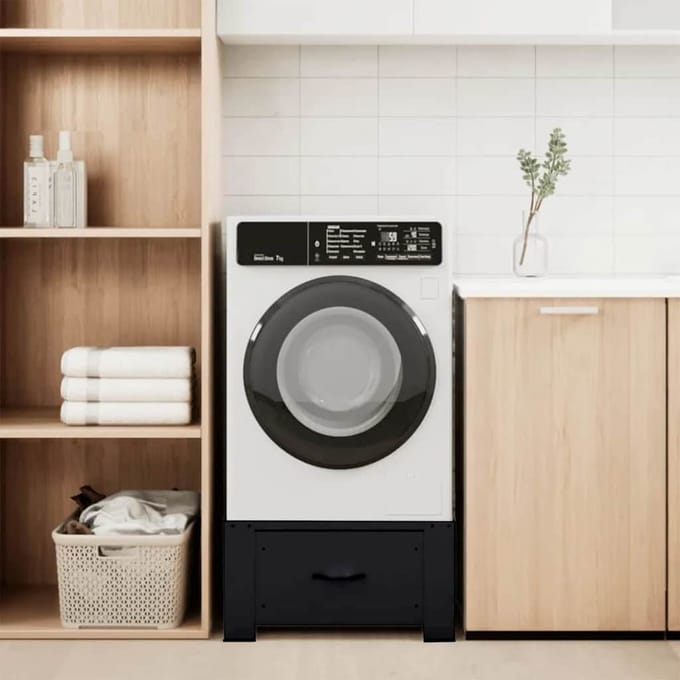 vidaXL - Wasmachine - voet - Zwart - 64 - x - 55 - x - 32,5 - cm - Staal