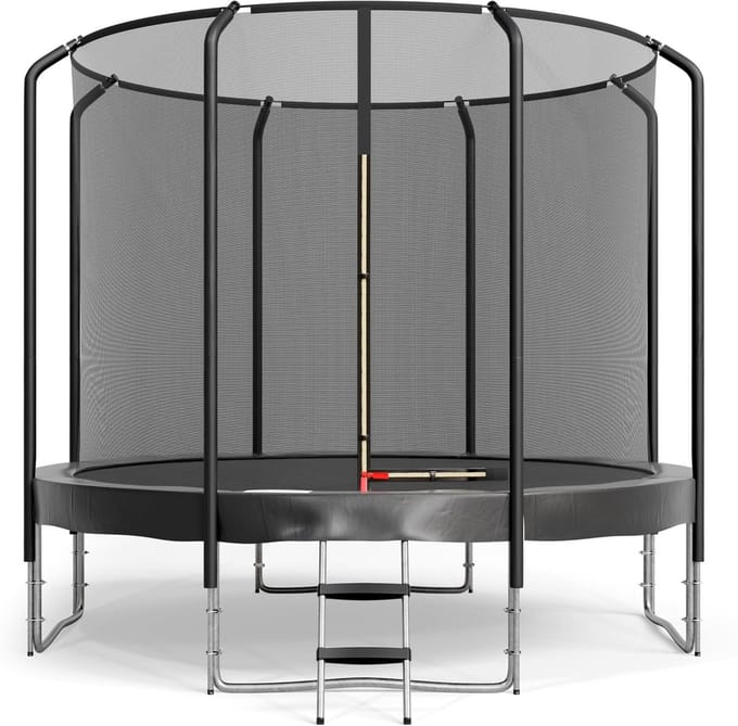 Recreatieve Trampoline - Springkussen Buiten - Buiten Spelen - Robuust Staal Frame - 305 cm Diameter - Zwart