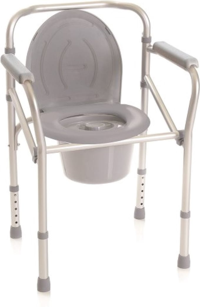 Moretti Toiletstoel 4 in 1 In hoogte verstelbaar en opvouwbaar - Grijs