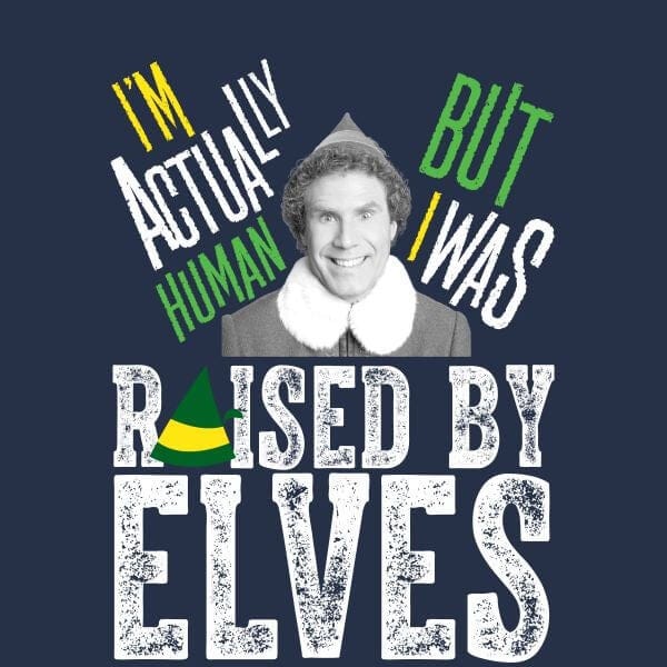 Elf Raised By Elves Women's Christmas T-Shirt - Navy - M
