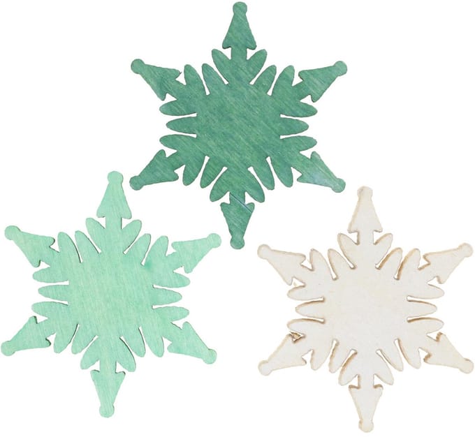 Strooidecoratie kerstster groen, wit assorti 4cm 72 st, 72 Stück