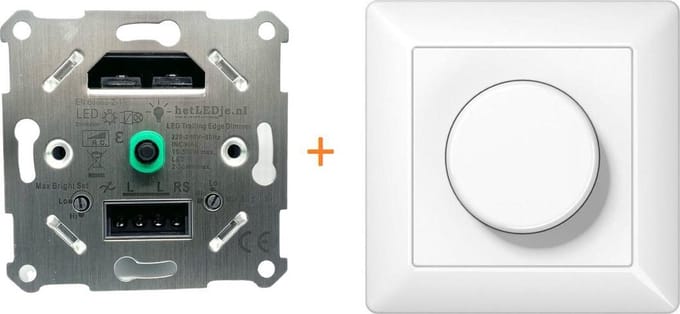 LED Pro dimmer - universel - 2-500 watt - inbouw - inclusief afdekplaat
