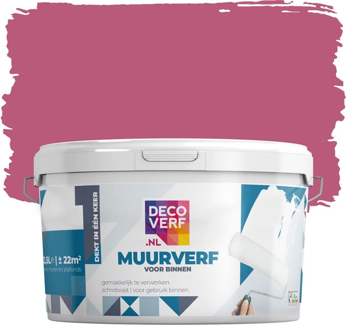 Decoverf muurverf mat cyclaam, 2.5L
