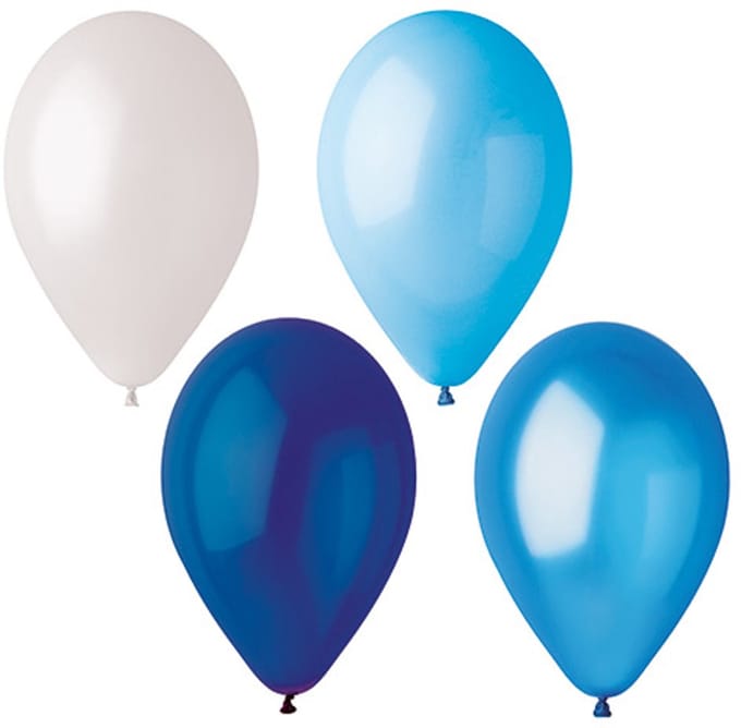 5x 16 Ballonnen Ø 25 cm assorti kleuren Blue-Mix
