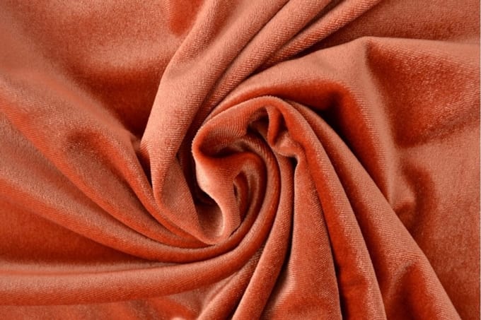 Stretch fluweel - Koper - 1 meter - Per meter - Velvet stof