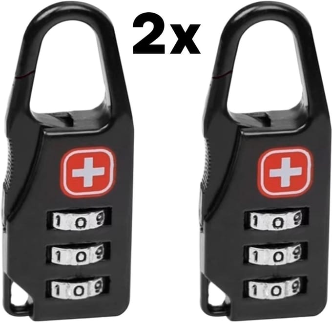 Han-Bar® Set van 2 Combinatieslot mini - Rugzakken - Handbagage – Anti-Diefstal - Veilig
