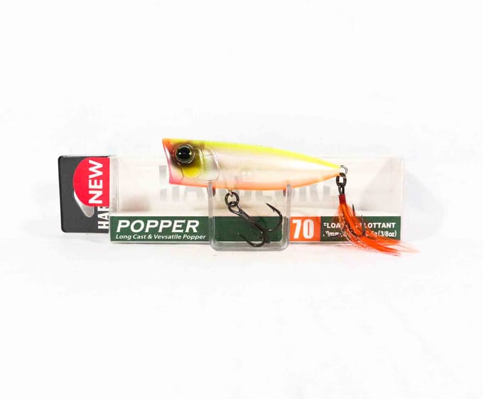 Leurre flottant Yo Zuri Duel Hardcore Popper 70F R1379-GPCL (6838) white
