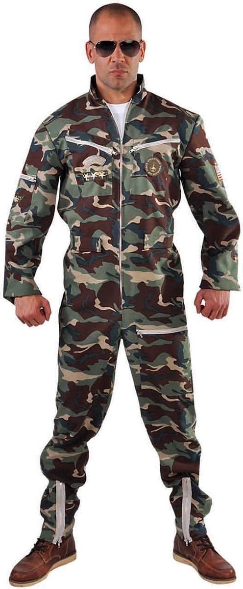 Magic Design Verkleedpak Jetfighter Polyester Groen/bruin Mt Xl