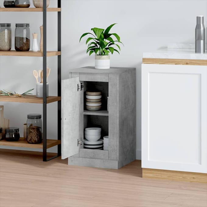 vidaXL - Dressoir - 37,5x35,5x67,5 - cm - bewerkt - hout - betongrijs
