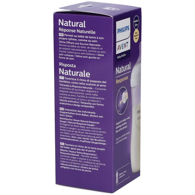Philips Avent babyfles Natural Response 330ml flow 4 - SCY906/01 Transparant unisex