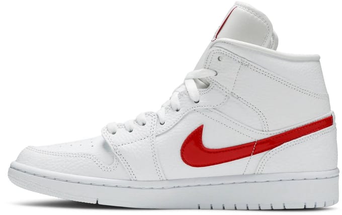Air Jordan 1 Mid - Maat 41 - Wit/University Red / Wit Rood - Air Jordan 1 - Lifestyle - Dames Sneakers voor Vrouwen