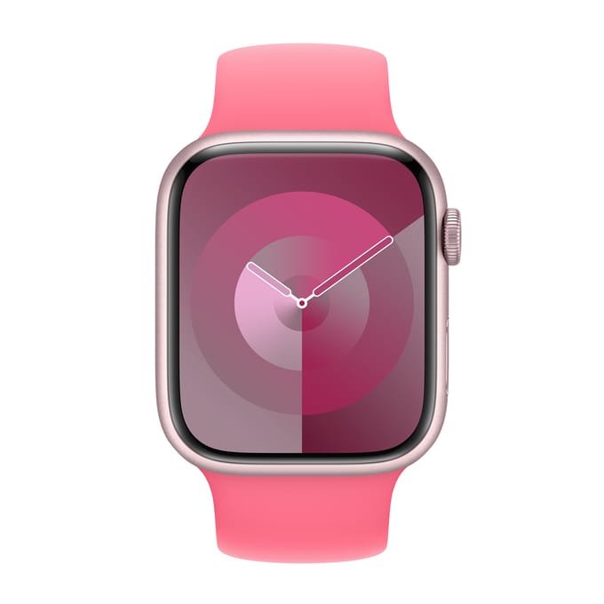 Siliconen solobandje voor de Apple Watch | 44/45/46/49 mm - Maat 8 - Pink