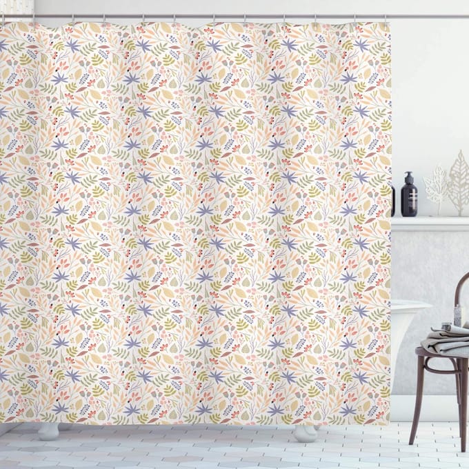 ABAKUHAUS Botanisch Douchegordijn – 175x180 cm – Polyester, Multicolor