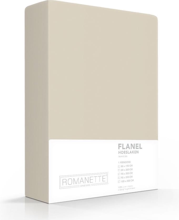 Luxe Hoeslaken Verwarmend Flanel - Zand