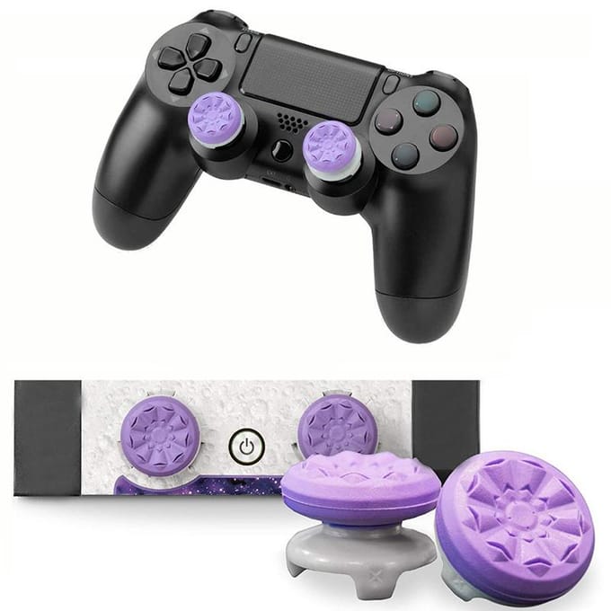 Poignées de pouce pour manette Sony PS5 PS4 Extenseur de joystick Thumbstick FPS Couvercle pour manette Playstation 4 Bouchons Gaming Add- Utilisation pratique violet
