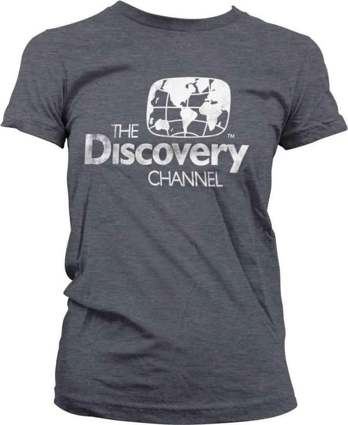 Discovery Channel Dames Tshirt -S- Distressed Logo Grijs
